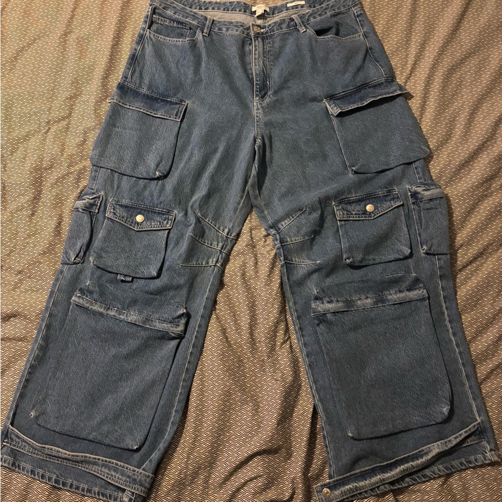 Blue Cargo Jeans plus size